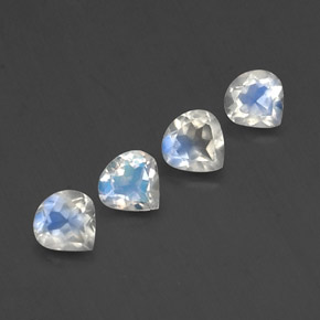 캐럿 천연 블루 화이트 레인보우 문스톤 보석, 배 모양, 5.1×5.1 mm, 투명한