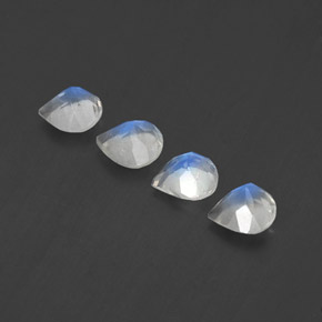 캐럿 천연 블루 화이트 레인보우 문스톤 보석, 배 모양, 5.1×5.1 mm, 투명한