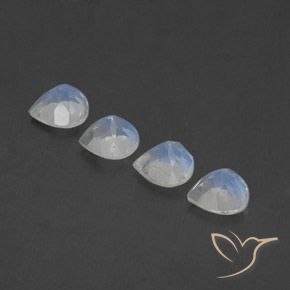 1.70캐럿 천연 푸르스름한 흰색 레인보우 문스톤 보석, 배 모양, 투명한