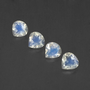 1.37캐럿 천연 블루 화이트 레인보우 문스톤 보석, 배 모양, 5×5 mm, 투명한