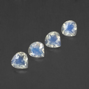 1.37캐럿 천연 블루 화이트 레인보우 문스톤 보석, 배 모양, 5×5 mm, 투명한