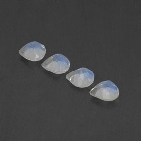 1.37캐럿 천연 블루 화이트 레인보우 문스톤 보석, 배 모양, 5×5 mm, 투명한
