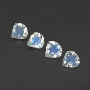 캐럿 천연 블루 화이트 레인보우 문스톤 보석, 배 모양, 5.2×5 mm, 투명한