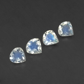 캐럿 천연 블루 화이트 레인보우 문스톤 보석, 배 모양, 5.2×5 mm, 투명한