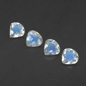 캐럿 천연 블루 화이트 레인보우 문스톤 보석, 배 모양, 5×4.9 mm, 투명한