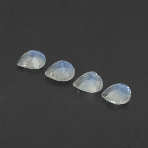 캐럿 천연 블루 화이트 레인보우 문스톤 보석, 배 모양, 5×4.9 mm, 투명한