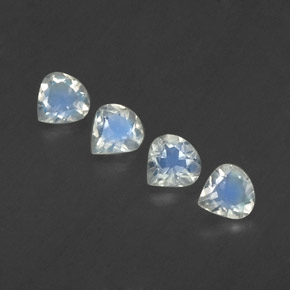 캐럿 천연 블루 화이트 레인보우 문스톤 보석, 배 모양, 4.9×4.8 mm, 투명한