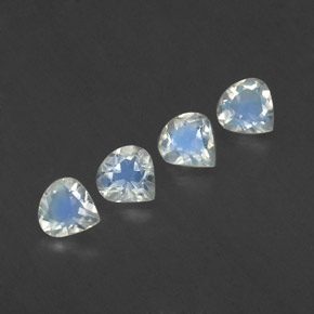 캐럿 천연 블루 화이트 레인보우 문스톤 보석, 배 모양, 4.9×4.8 mm, 투명한