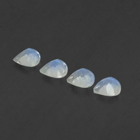 캐럿 천연 블루 화이트 레인보우 문스톤 보석, 배 모양, 4.9×4.8 mm, 투명한