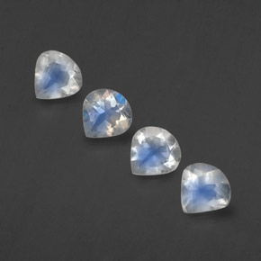 1.55캐럿 천연 푸르스름한 화이트 레인보우 문스톤 보석, 배 모양, 5.2×5 mm, 투명한