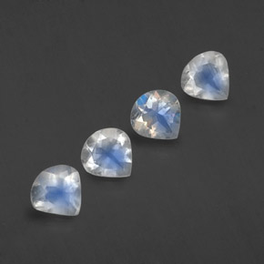 1.55캐럿 천연 푸르스름한 화이트 레인보우 문스톤 보석, 배 모양, 5.2×5 mm, 투명한
