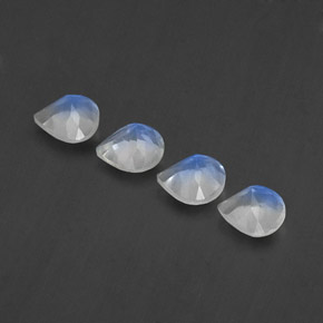 1.55캐럿 천연 푸르스름한 화이트 레인보우 문스톤 보석, 배 모양, 5.2×5 mm, 투명한