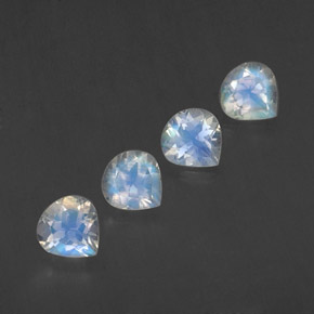 캐럿 천연 블루 화이트 레인보우 문스톤 보석, 배 모양, 5.2×5.1 mm, 투명한