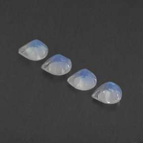 캐럿 천연 블루 화이트 레인보우 문스톤 보석, 배 모양, 5.2×5.1 mm, 투명한