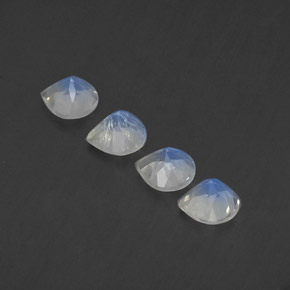 캐럿 천연 블루 화이트 레인보우 문스톤 보석, 배 모양, 5.2×5.1 mm, 투명한