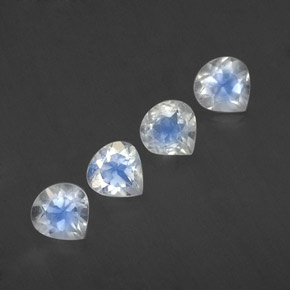 1.67캐럿 천연 블루 화이트 레인보우 문스톤 보석, 배 모양, 5.2×5.1 mm, 투명한
