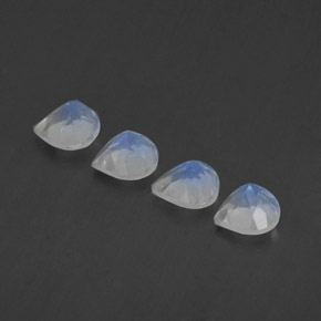 1.67캐럿 천연 블루 화이트 레인보우 문스톤 보석, 배 모양, 5.2×5.1 mm, 투명한