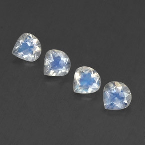 1.49캐럿 천연 푸르스름한 화이트 레인보우 문스톤 보석, 배 모양, 5.1×5.1 mm, 투명한