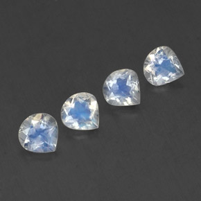 1.49캐럿 천연 푸르스름한 화이트 레인보우 문스톤 보석, 배 모양, 5.1×5.1 mm, 투명한