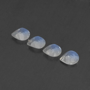 1.49캐럿 천연 푸르스름한 화이트 레인보우 문스톤 보석, 배 모양, 5.1×5.1 mm, 투명한