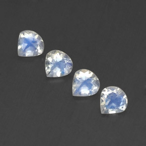 1.37캐럿 천연 푸르스름한 화이트 레인보우 문스톤 보석, 배 모양, 5.1×5 mm, 투명한