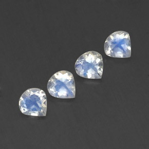 1.37캐럿 천연 푸르스름한 화이트 레인보우 문스톤 보석, 배 모양, 5.1×5 mm, 투명한