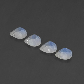 1.37캐럿 천연 푸르스름한 화이트 레인보우 문스톤 보석, 배 모양, 5.1×5 mm, 투명한