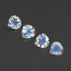 1.47캐럿 천연 푸르스름한 화이트 레인보우 문스톤 보석, 배 모양, 5.1×5.1 mm, 투명한