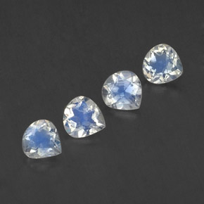 1.47캐럿 천연 푸르스름한 화이트 레인보우 문스톤 보석, 배 모양, 5.1×5.1 mm, 투명한