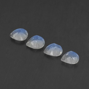 1.47캐럿 천연 푸르스름한 화이트 레인보우 문스톤 보석, 배 모양, 5.1×5.1 mm, 투명한