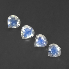 캐럿 천연 블루 화이트 레인보우 문스톤 보석, 배 모양, 5.3×5.1 mm, 투명한