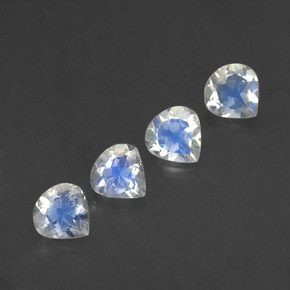 캐럿 천연 블루 화이트 레인보우 문스톤 보석, 배 모양, 5.3×5.1 mm, 투명한