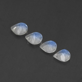 캐럿 천연 블루 화이트 레인보우 문스톤 보석, 배 모양, 5.3×5.1 mm, 투명한