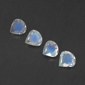캐럿 천연 블루 화이트 레인보우 문스톤 보석, 배 모양, 5.2×5.2 mm, 투명한