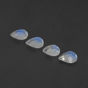 캐럿 천연 블루 화이트 레인보우 문스톤 보석, 배 모양, 5.2×5.2 mm, 투명한