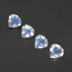 1.30캐럿 천연 블루 화이트 레인보우 문스톤 보석, 배 모양, 5.1×4.9 mm, 투명한