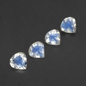 1.30캐럿 천연 블루 화이트 레인보우 문스톤 보석, 배 모양, 5.1×4.9 mm, 투명한