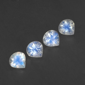 캐럿 천연 블루 화이트 레인보우 문스톤 보석, 배 모양, 5.2×4.9 mm, 투명한
