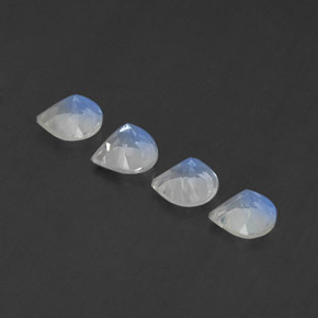 캐럿 천연 블루 화이트 레인보우 문스톤 보석, 배 모양, 5.2×4.9 mm, 투명한