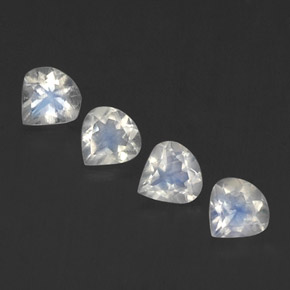 1.36캐럿 천연 블루 화이트 레인보우 문스톤 보석, 배 모양, 5×5 mm, 투명한