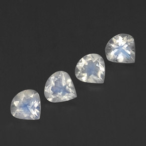 1.36캐럿 천연 블루 화이트 레인보우 문스톤 보석, 배 모양, 5×5 mm, 투명한