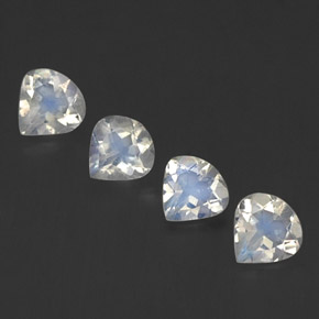 캐럿 천연 블루 화이트 레인보우 문스톤 보석, 배 모양, 5×4.9 mm, 투명한