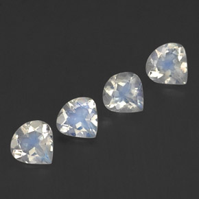 캐럿 천연 블루 화이트 레인보우 문스톤 보석, 배 모양, 5×4.9 mm, 투명한