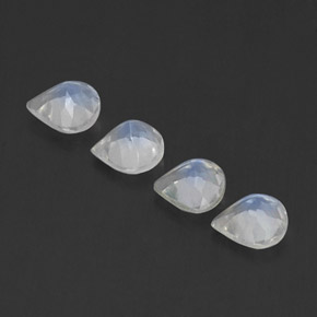 캐럿 천연 블루 화이트 레인보우 문스톤 보석, 배 모양, 5×4.9 mm, 투명한