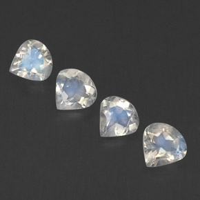1.35캐럿 천연 블루 화이트 레인보우 문스톤 보석, 배 모양, 5×4.9 mm, 투명한
