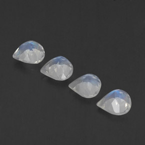 1.35캐럿 천연 블루 화이트 레인보우 문스톤 보석, 배 모양, 5×4.9 mm, 투명한