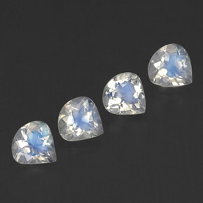 1.52캐럿 천연 푸르스름한 화이트 레인보우 문스톤 보석, 배 모양, 5.2×5.2 mm, 투명한