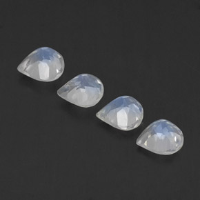 1.52캐럿 천연 푸르스름한 화이트 레인보우 문스톤 보석, 배 모양, 5.2×5.2 mm, 투명한