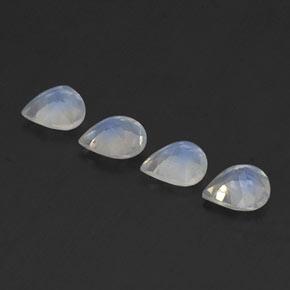 1.15캐럿 천연 푸르스름한 화이트 레인보우 문스톤 보석, 배 모양, 5×5 mm, 투명한