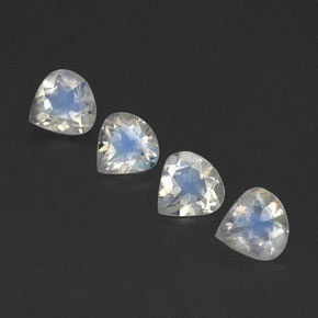 1.35캐럿 천연 푸르스름한 화이트 레인보우 문스톤 보석, 배 모양, 5×4.9 mm, 투명한